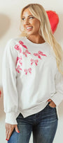 Sequin Bow Oversized Sweatshirt Florida Girl Fashion Boutique