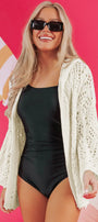 Sandy Breeze Open-Knit Hooded Cardigan Florida Girl Fashion Boutique