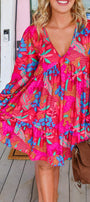 Abstract Floral Midi Dress Florida Girl Fashion Boutique