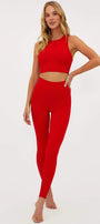 Beach Riot Piper Legging Merry Red Waffle Beach Riot