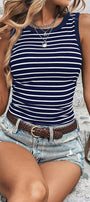 Stripped Ribbed Tank Florida Girl Fashion Boutique