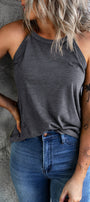 Gray Halter Tank Florida Girl Fashion Boutique