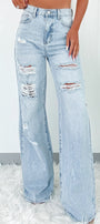 Beau Distressed Wide Leg Jean Florida Girl Fashion Boutique