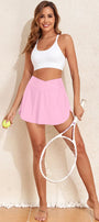 Pink Solid Pocketed Crossover High Waist Skort Florida Girl Fashion Boutique