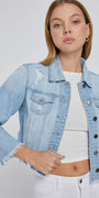 Cello Light Wash Distressed Denim Jacket Florida Girl Fashion Boutique