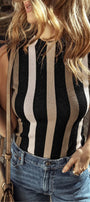 Black Stripe Sweater Tank Florida Girl Fashion Boutique