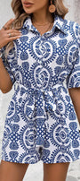 Blue Mandela Romper Florida Girl Fashion Boutique