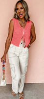 Lace Front Sweater Vest Florida Girl Fashion Boutique