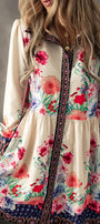 Long Sleeve Floral Button Dress Florida Girl Fashion Boutique