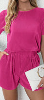 Pink Pleated Two-Piece Set Florida Girl Fashion Boutique