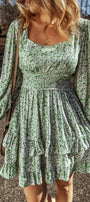 Green Floral Ruffle Mini Florida Girl Fashion Boutique