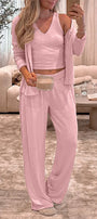 Light Pink 3-Piece Cozy Knit Lounge Set Florida Girl Fashion Boutique