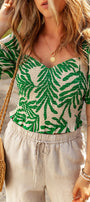Tropical Leaf Top Florida Girl Fashion Boutique
