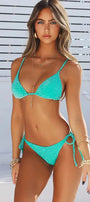 DOLL Aqua Green Shimmer Triangle Top DOLL
