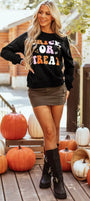 "Trick or Treat" Graphic Sweatshirt Florida Girl Fashion Boutique