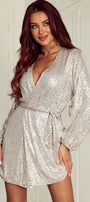 Sequin Bubble Sleeve Dress Florida Girl Fashion Boutique