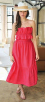 Tie Back Bandeau Midi Dress Florida Girl Fashion Boutique
