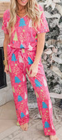 Doodle Christmas Tree Pajamas Florida Girl Fashion Boutique