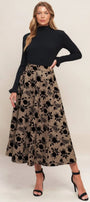 A woven flocking circle skirt - IK7708 FLYING TOMATO