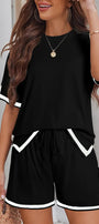 Contrast Trim Tee and Short Set Florida Girl Fashion Boutique
