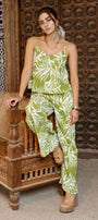 Green Tropical Print Two-Piece Set Florida Girl Fashion Boutique