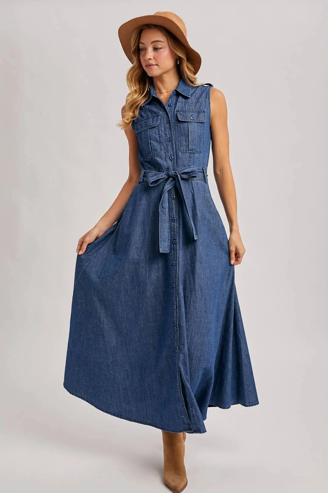 Sleeveless Denim Maxi Dress Florida Girl Fashion Boutique Sleeveless Denim Maxi Dress Florida Girl Fashion Boutique