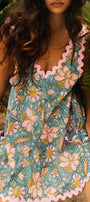 Rustic Floral Ricrac Mini Dress Florida Girl Fashion Boutique