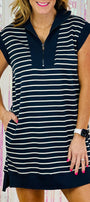 Quarter Zip Striped Dress Florida Girl Fashion Boutique