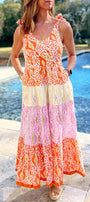 Leopard Colorblock Maxi Florida Girl Fashion Boutique