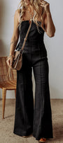Denim Spaghetti Strap Jumpsuit Florida Girl Fashion Boutique