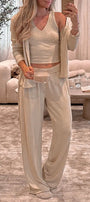Oatmeal 3 Piece Lounge Set Florida Girl Fashion Boutique