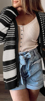Black and White Colorblock Cardigan Florida Girl Fashion Boutique