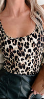 Brown Leopard Print U Neck Sleeveless Bodysuit Florida Girl Fashion Boutique