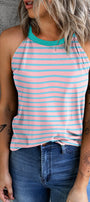 Bubblegum Striped Halter Tank Florida Girl Fashion Boutique