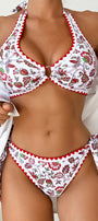 Red and White Floral Ring Bikini Florida Girl Fashion Boutique