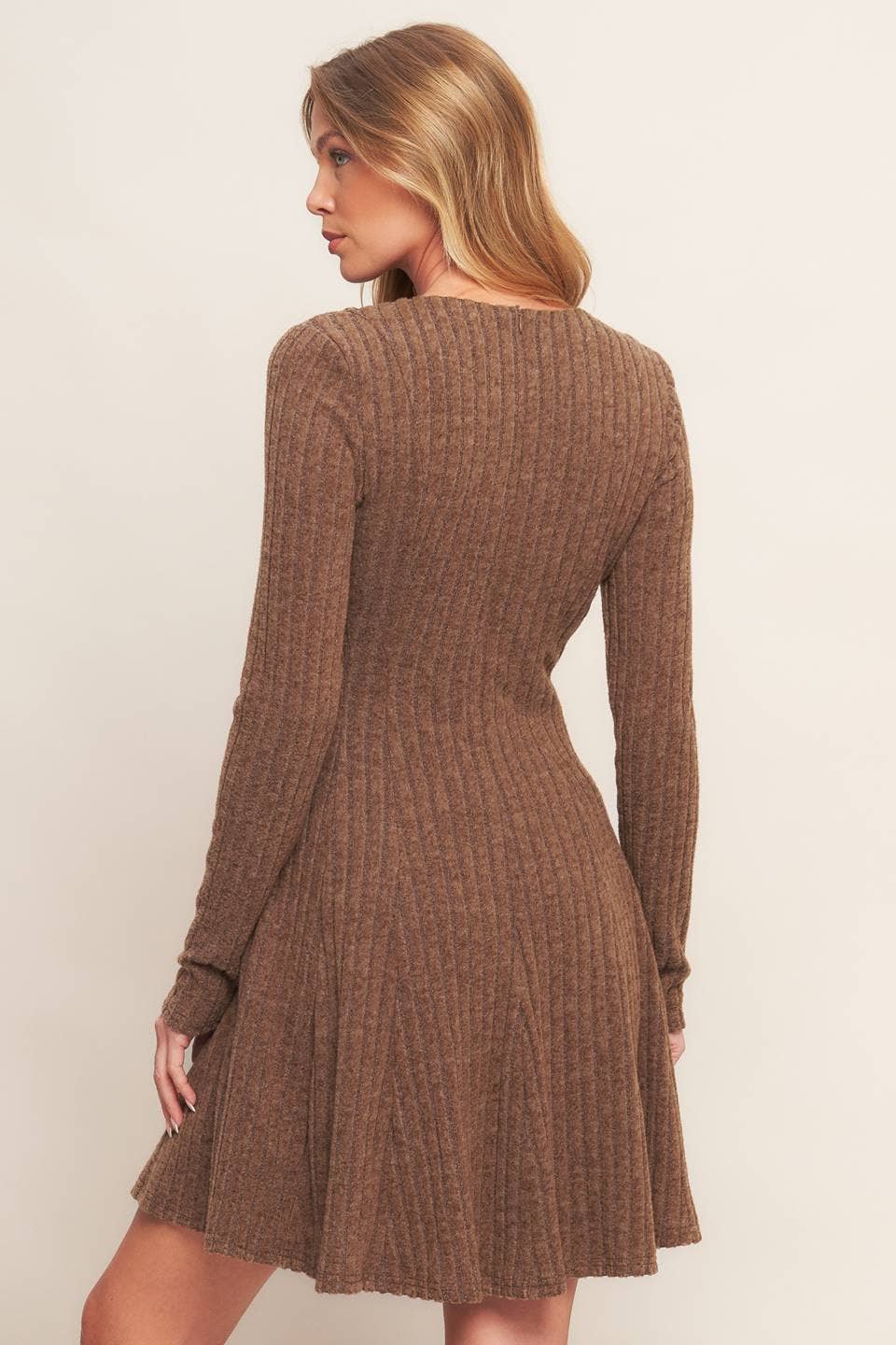Cocoa Crush Ribbed Mini Dress