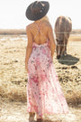 Pink Floral Cross Back Maxi Florida Girl Fashion Boutique