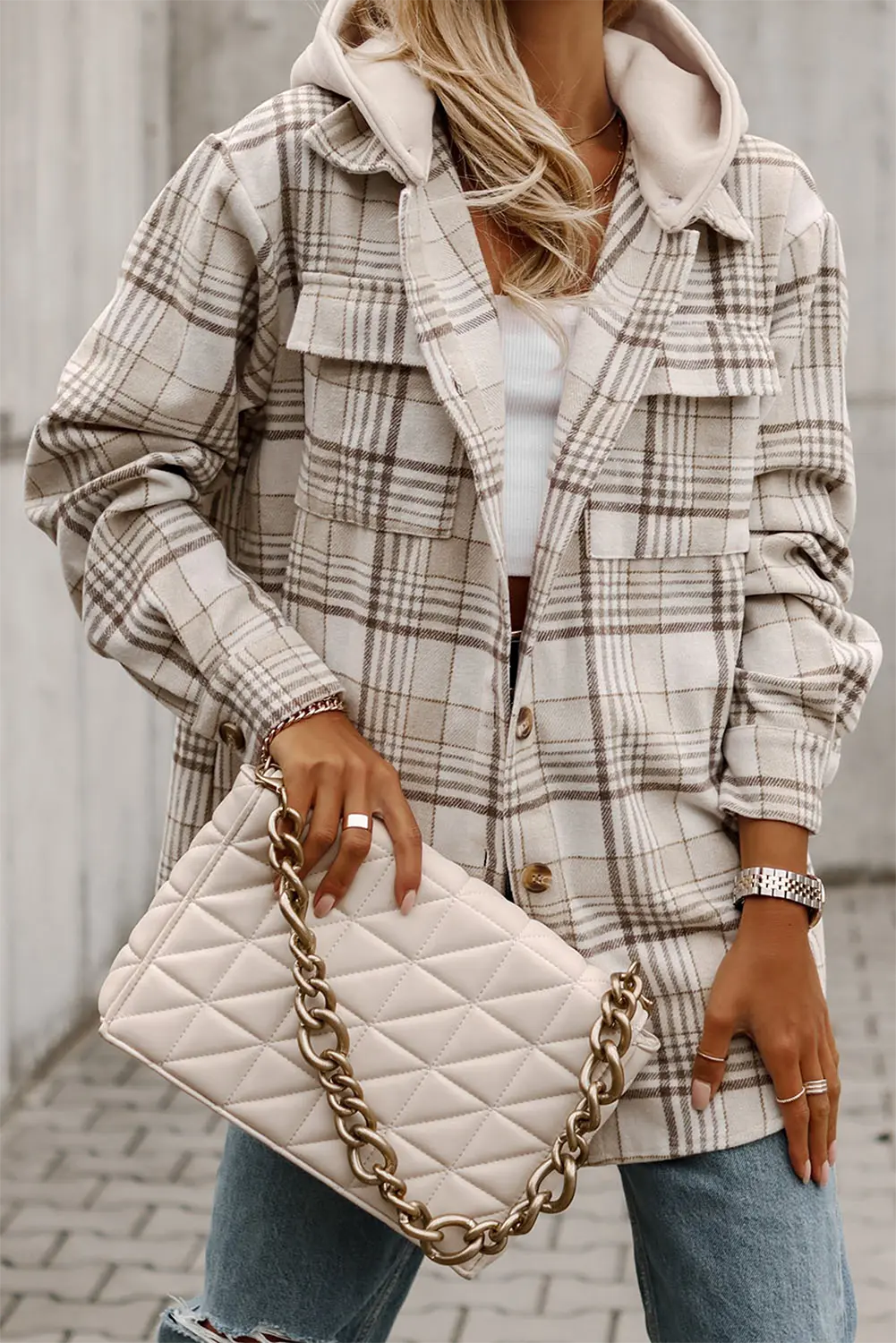 Khaki Plaid Jacket Florida Girl Fashion Boutique
