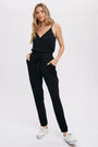 Surplice Jersey Jumpsuit Bluivy