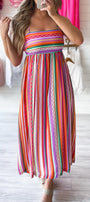 Striped Smocked Back Boho Maxi Dress Florida Girl Fashion Boutique