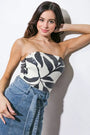 A printed sequined knit bodysuit - IT12985 FLYING TOMATO