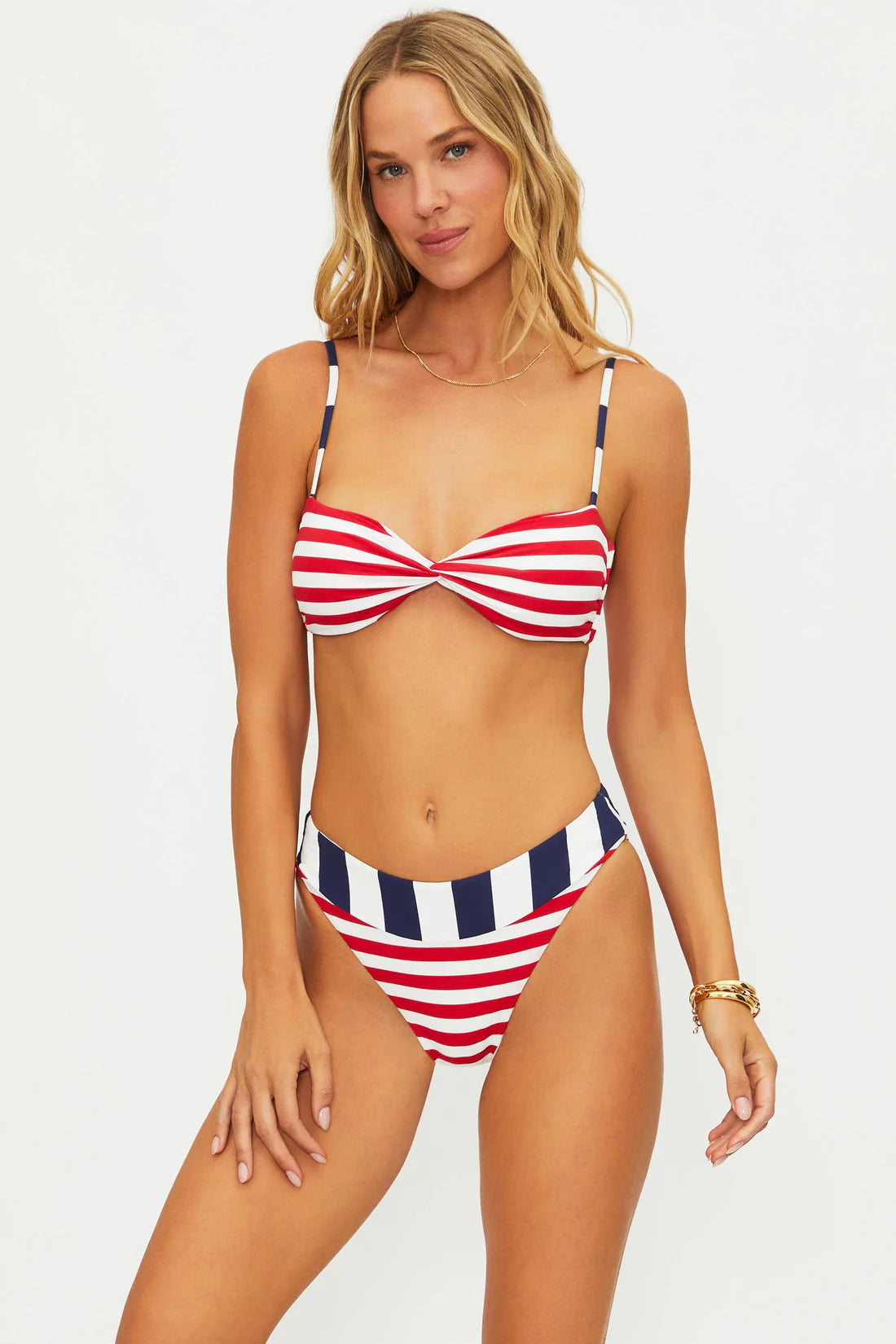 Beach Riot Juno Top Star Spangled Stripes