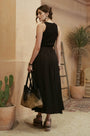 Mixed Fabric Maxi Blu Pepper
