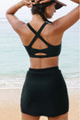 Black Crossover Bikini Tank and Skort Swimwear Florida Girl Fashion Boutique