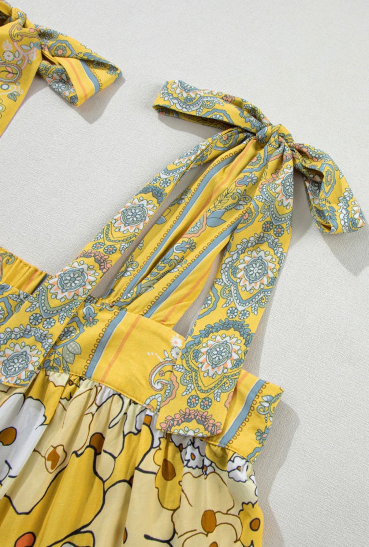 Golden Bloom Tie Strap Tank