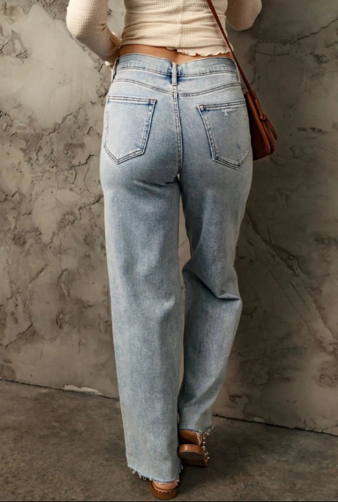Vintage High-Rise Distressed Straight-Leg Jeans Florida Girl Fashion Boutique