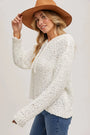 Popcorn Knit Hooded Sweater Bluivy