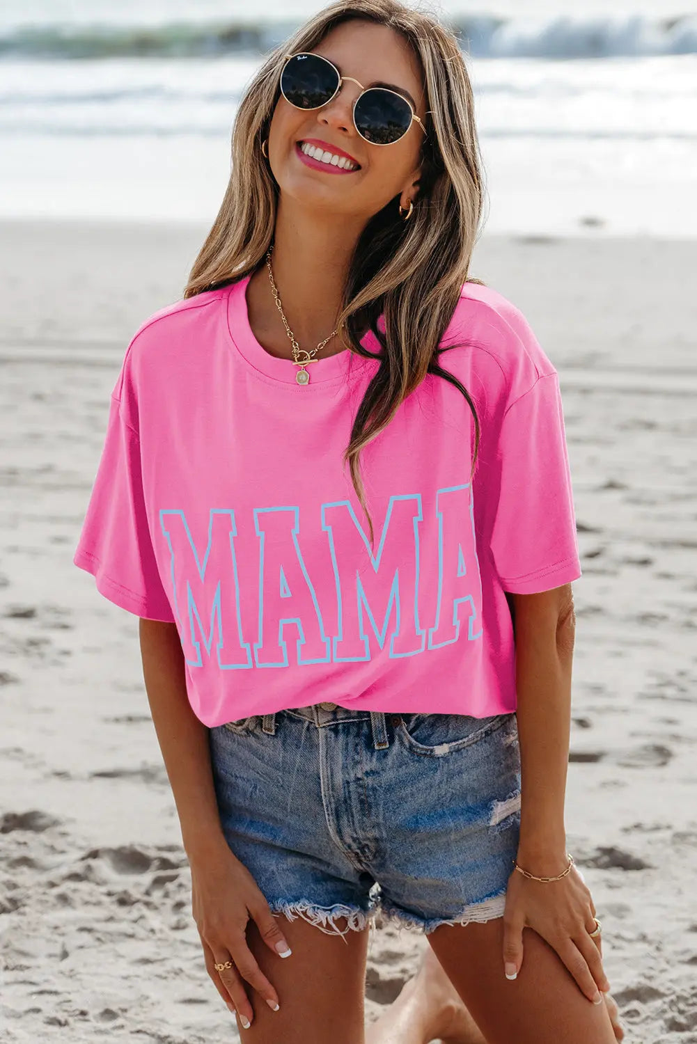 MAMA Letter Graphic Neon T Shirt Florida Girl Fashion Boutique