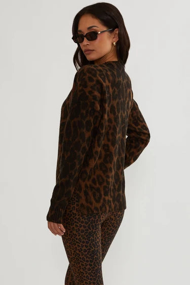 Beach Riot Callie Sweater Caramel Leopard