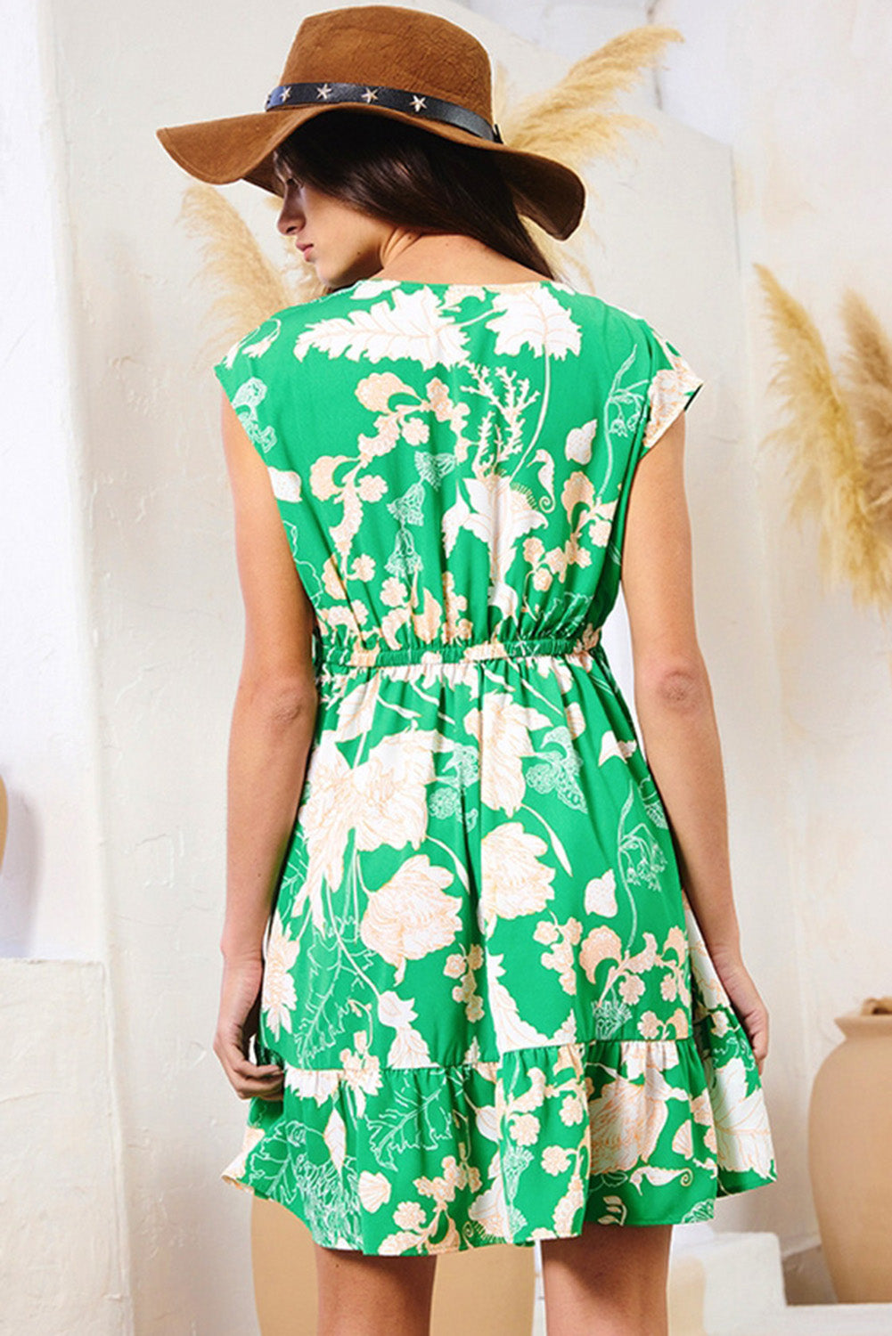 Green Floral V Neck Mini Florida Girl Fashion Boutique